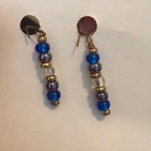 Gold Glass Bead Earrings